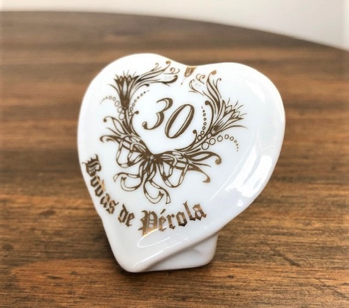 Imagem 2 de 5 de Kit 5 Lembrancinha Coração Bodas Pérola 30 Anos De Casamento