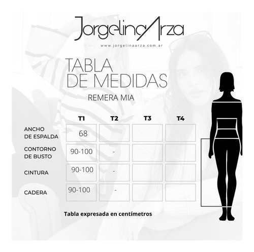 Imagen 3 de 6 de Remera Mujer Jorgelina Arza Modelo Mia Varios Colores