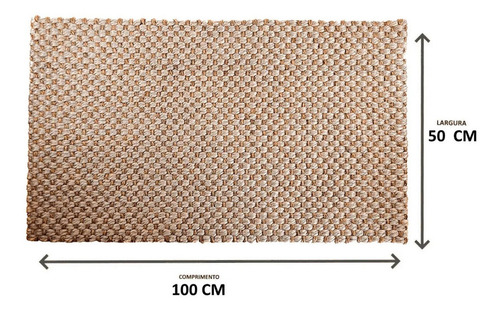 Tapete Capacho Sisal Para Porta Entrada Rustico 50x100 Cm