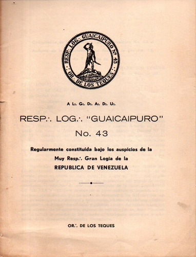  Logia Guaicaipuro Boletin 42 De 1931 Masoneria Los Teques 