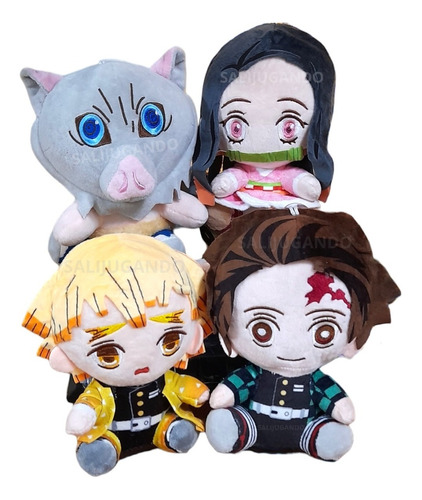 Peluche Demon Slayer X4 Kamado Tanjiro Nezuko Bestia Yaiba