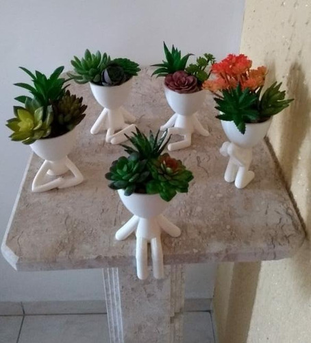 Imagem 7 de 10 de Kit 10 Vasinhos Suculentas Robert Bbb Bob Planta Decoração