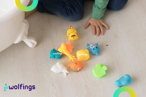 12 Animales De Goma Chifles Juego Para El Baño Juguete Bebes