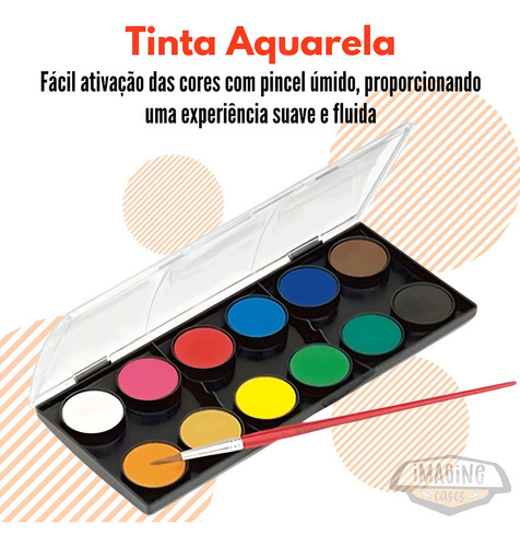 Estuche para tabletas con acuarela, 12 colores, pincel Faber Castell, colores surtidos