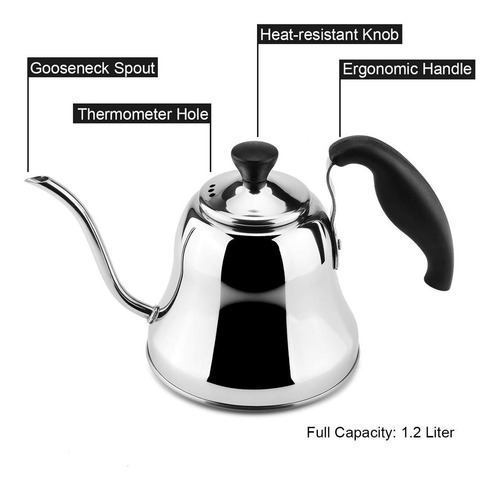 Tetera Para Hervir Agua Cuello De Cisne En Acero Inoxidable