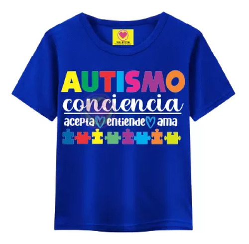 Playera Concienciación Autismo Infantilacepta, Entiende Azul