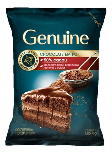 Chocolate Em Pó Cargill Genuine 50% Cacau 1,05kg-kit 3un