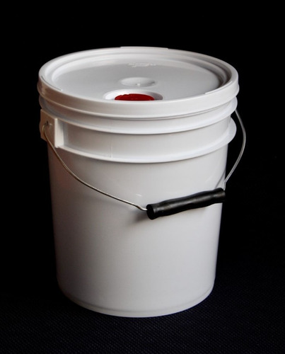 Cubeta De Plastico De 5l De 1ra Tapa Vertedero. Lote De 10. Blanco