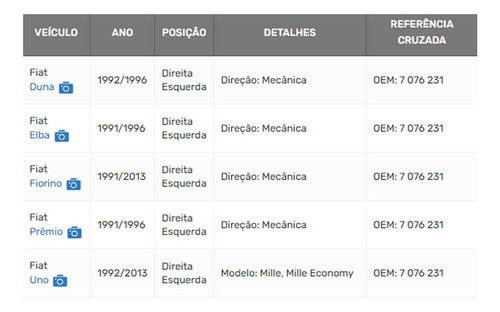Braço Articulação Axial Fiat Fiorino 91/13 Uno 92/13..