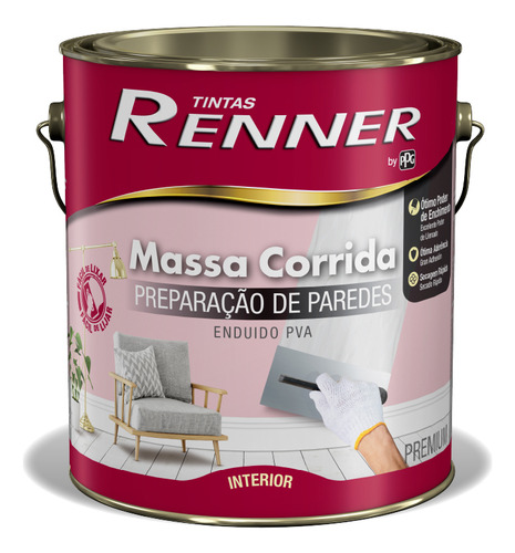 Enduido Interior Renner Extravinil Lavable - Lata 6 Kgs