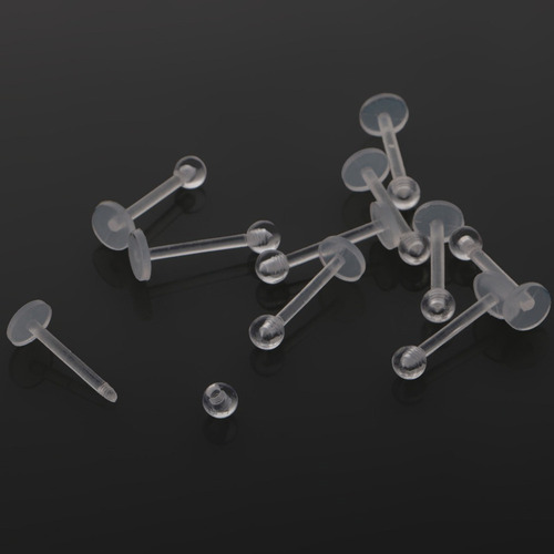 H10 Piece Lip Labret Jewelry Acrylic - Transparente