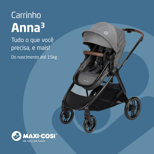 Carrinho De Bebê Maxi-cosi (sem Uso) Anna 3 - Passeio Cinza-escuro Preto (Usado)