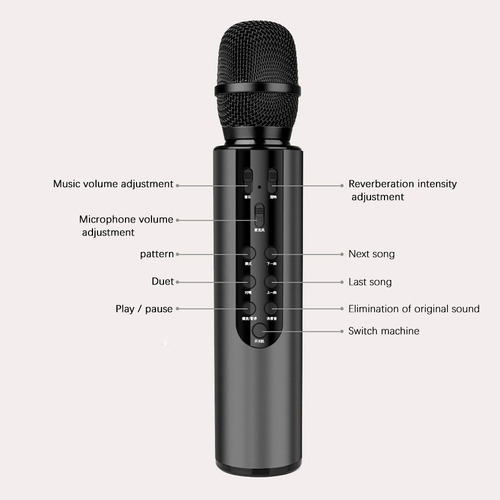 Micrófono Inalámbrico Con Doble Altavoz, Condensador, Microp