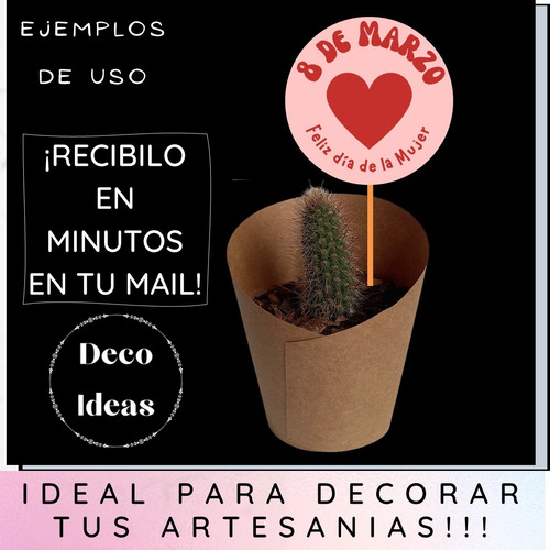 Imagen 3 de 4 de Descarga Pdf(01) Imprimíble Dia De La Mujer 24 Tag A Color