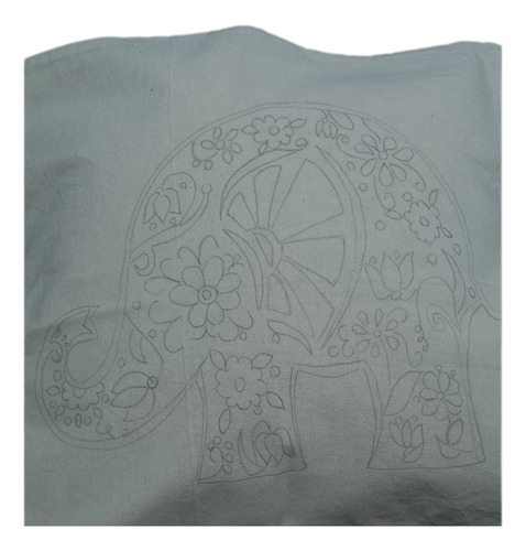 Funda Almohadón 46x46 Cm Con Motivo Para Bordar Elefante