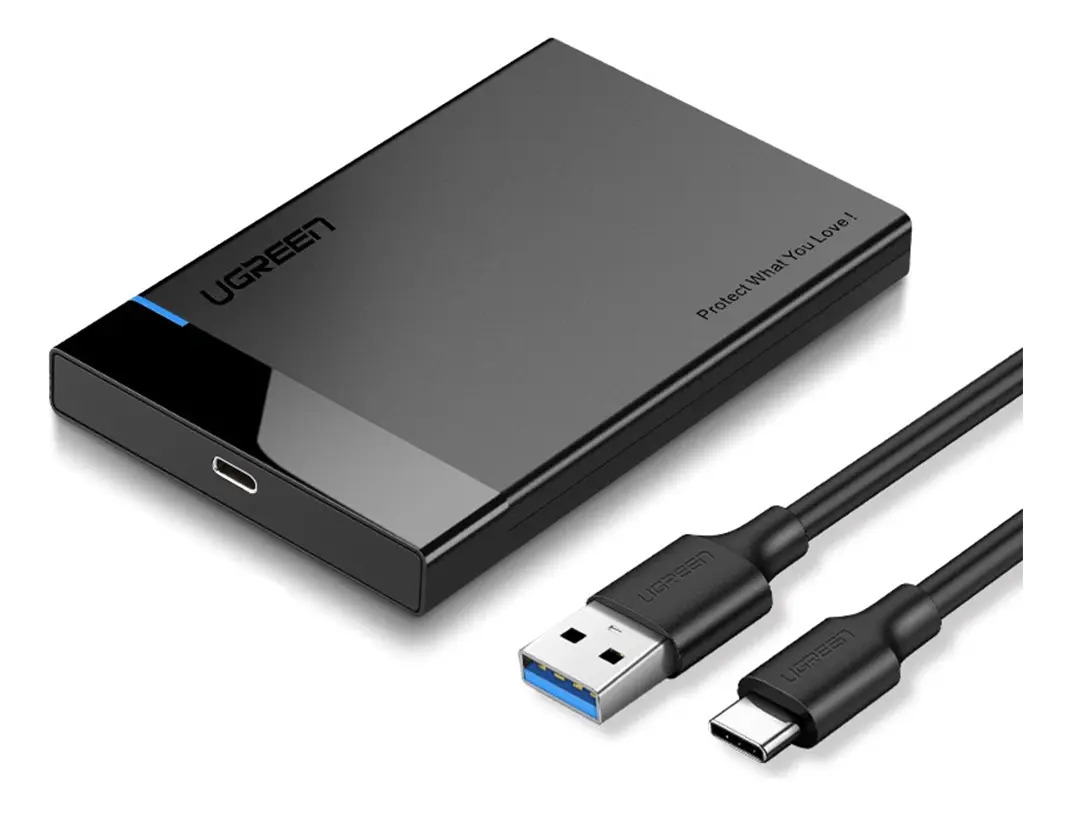 Funda externa Ugreen Us221 USB tipo C para PC SSD y HDD de 2,5 pulgadas
