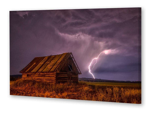 Cuadro 20x30cm Tormenta Electrica Rayos Casa Campo M2