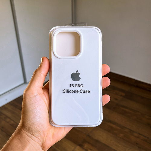 Funda Silicona Iphone 15 Pro Silicone Case Blanco Lisa