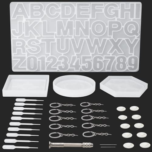 Arteza Resin Keychain Molds And Accessories, 37-piece Kit, N