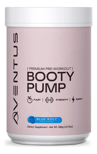 Aventus Booty Pump Pre-workout 390gr 30 Serv (18/cs) Sabor Blue Bolt