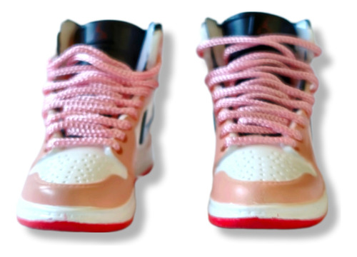 Figura Coleccionable Mini Tenis J1 High Rosado Caja Acrílic