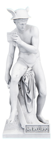 Estátua Mercúrio Mitologia Romana Estatueta - Hermes Cor Cor Mármore