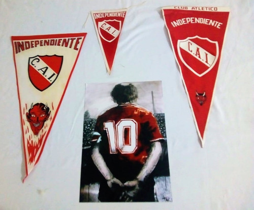 Banderin Club Atletico Independiente(3) Decada 70 Mas Foto