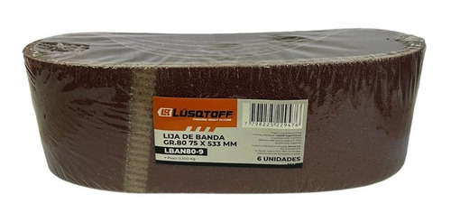 Imagen 2 de 4 de Lija Banda 75x533 Lijadora Lusqtoff Grano 80 X 6u Lban80-9