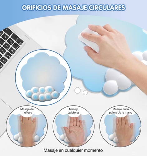 3 En 1 Mouse Pad Set,ergonomico Cojín De Muñeca, La Espuma