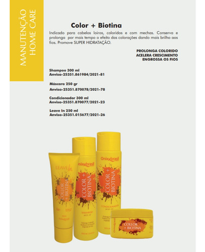 Kit Shampoo + Condicionador + Másc- Collor E Biotina - Onixx
