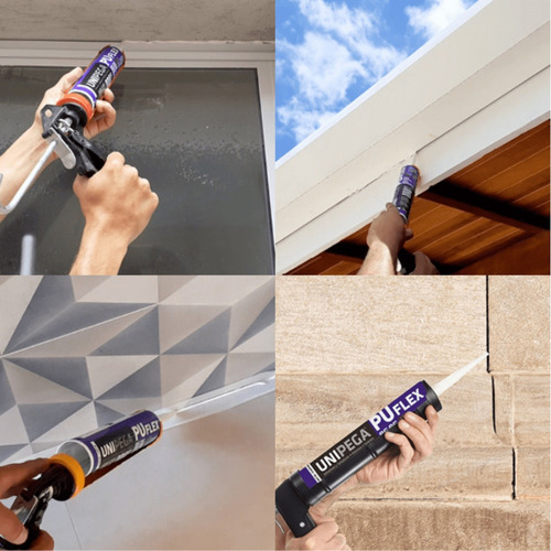 Unipega Pu Flex Gris Pegamento Placas Pvc - Cartucho 280 Ml