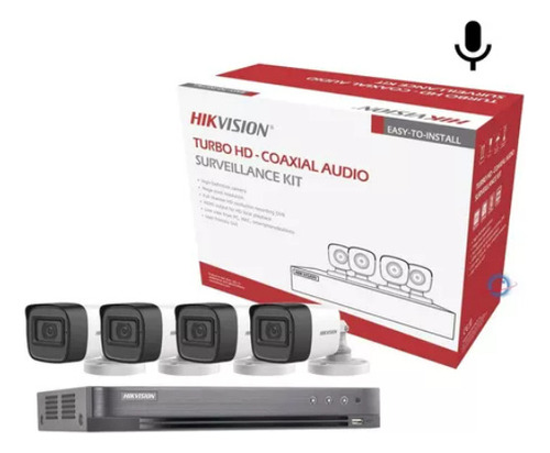 Hikvision Kit Cctv 5mp / Dvr 4 Canales / 4 Cámaras + Accesor