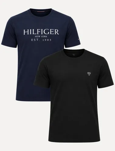 Kit Camisetas Tommy Hilfiger/calvin Klein Azul Marinho/preta Preto M/m Lisa