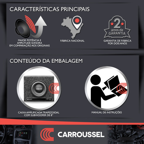 Imagem 2 de 7 de Caixa Selada E Dutada Trapezio Sub 8 Audiophonic 400 Wrms