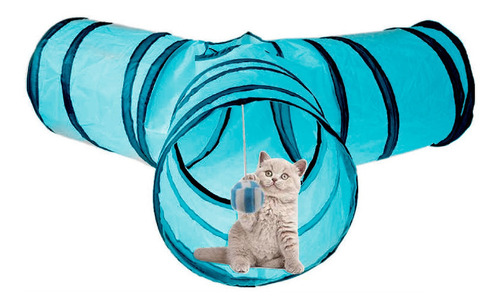 Imagen 1 de 5 de Tunel Gato 4 Entradas Plegable Huron Conejo Mascota