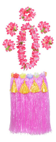 Práctico Conjunto De Faldas Hula Hawaianas Con Colores Vibra