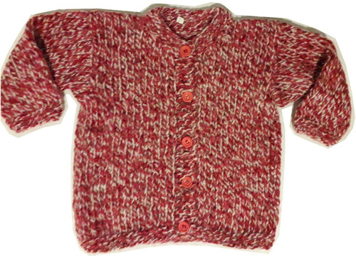 Saco De Niño Tejido A Mano Mohair Rojo Jaspeado T. 6 Liquido