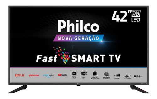 Imagem 1 de 5 de Smart Tv 42 Polegadas Led Fast Fhd Roku Philco