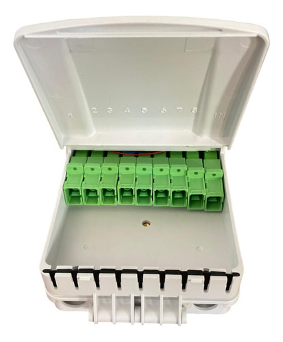 10 Mini Caixa Cto Slim Box Ftta Predial Montada - 1x8 Sc Apc