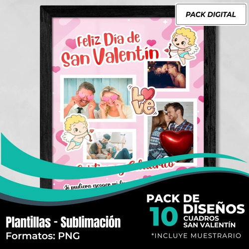 Kit Imprimible Cuadros Fotos San Valentín M195