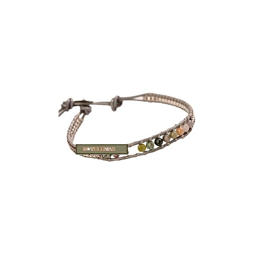 Pulsera Cuero Genuina Agata Indú (gran Oferta)