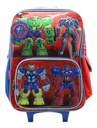 AVENGERS/Mochila Con Ruedas + Set De Utiles 18 Piezas, 1 Estuche