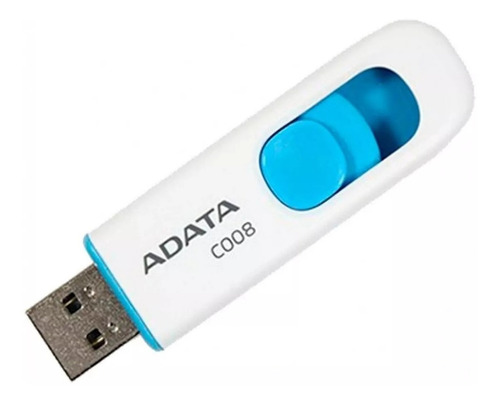 Pendrive Adata Classic C008 32gb 2.0 Usb Deslizante Color Blanco/Azul