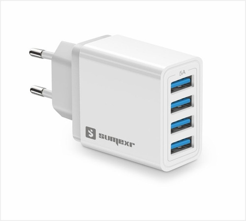 Imagem 4 de 4 de Fonte Carregador Com 4 Portas Usb Carga Rápida Bivolt