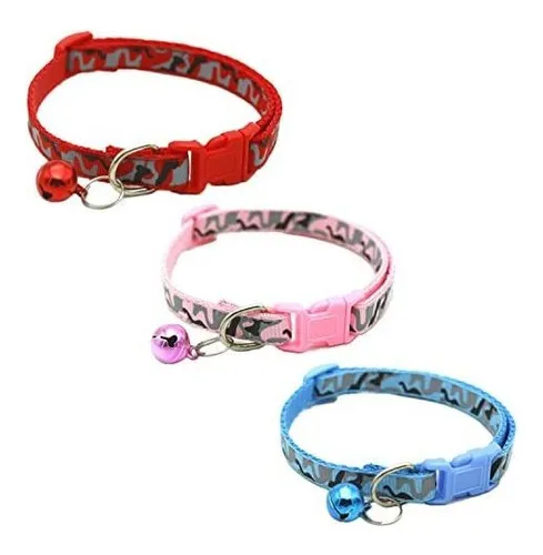 Newtensina Collar Para Gato 3 Piezas Camuflaje Con Campanas