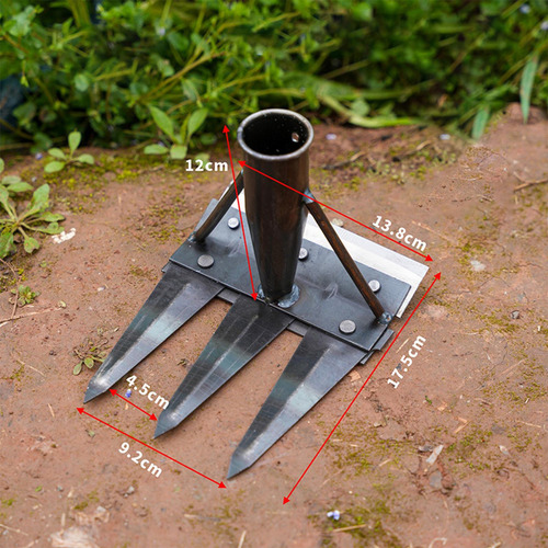 Garden Hoe Weeding Rake Manual Weeder Tool Hold 3 Dientes