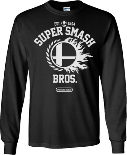 Super Smash Bros Playeras Manga Larga Para Hombre Y Mujer