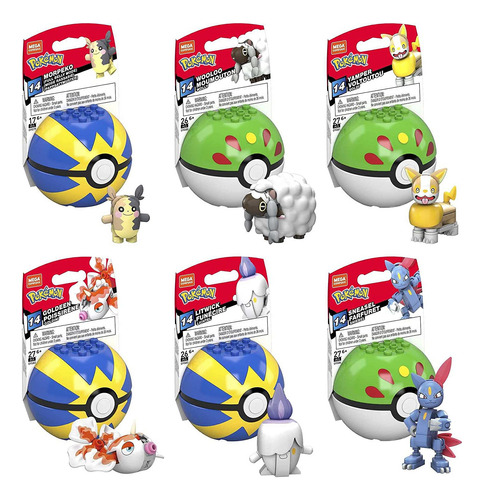 Mega Contrux Pokemon Set De 6 Pokebolas De Coleccion