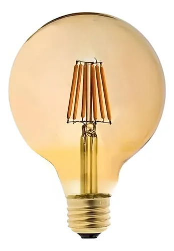Ampolleta Led Filament Deco Globo Wellmax E27 Calida 8w G95