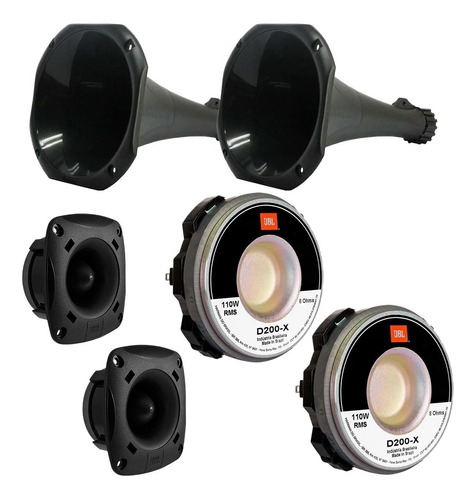 Kit 2 Drivers Jbl D200x 2 Tweeter Jbl St200 2 Corneta Longa